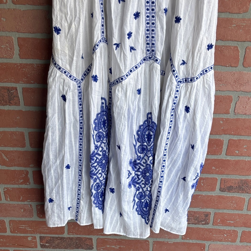 Ramy Brook Taryn dress cover up Azure White Embroidered Dress - Picture 7 of 9